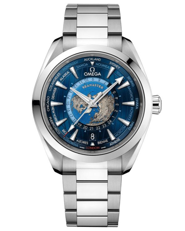 Aqua Terra Worldtimer 43mm — Classic Blue