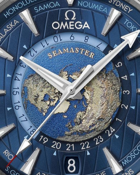Aqua Terra Worldtimer 43mm — Classic Blue